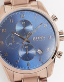 Hugo Boss Skymaster Blue Dial Brown Steel Strap Watch for Men - 1513788 Authentic Buy Shop Now