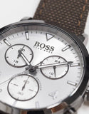 Hugo Boss Spirit White Dial Brown Nylon Strap Watch for Men - 1513690 Authentic Buy Shop Now