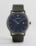 Emporio Armani Luigi Quartz Blue Dial Grey Mesh Bracelet Watch For Men - AR11053 Authentic Buy Shop Now