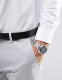 Emporio Armani Luigi Chronograph Quartz Blue Dial Silver Steel Strap Watch For Men - AR1974 Authentic Buy Shop Now