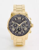 Guess Horizon Chronograph Black Dial Gold Steel Strap Watch For Men - W0379G4 Authentic Buy Shop Now