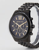 Michael Kors Lexington Chronograph Black Dial Black Steel Strap Watch for Men - MK8603 Authentic Buy Shop Now