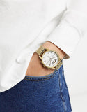 Tommy Hilfiger Kane White Dial Gold Mesh Bracelet Watch for Men - 1710403 Authentic Buy Shop Now