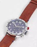 Tommy Hilfiger Trent Quartz Blue Dial Brown Leather Strap Watch for Men - 1791066 Authentic Buy Shop Now