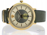 Versace V-Circle Manifesto Gold Dial Black Leather Strap Watch for Men - VBQ030017 Authentic Buy Shop Now