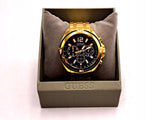 Guess Surge Chronograph Black Dial Gold Steel Strap Watch for Men - W1258G2 Authentic Buy Shop Now