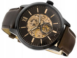 Fossil Townsman Automatic Black Dial Brown Leather Strap Watch for Men - ME3155 Authentic Buy Shop Now