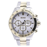 Hugo Boss Ikon Chronograph Silver Dial Two Tone Steel Strap Watch for Men - 1512960 Authentic Buy Shop Now
