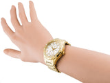 Guess Siren Diamonds Silver Dial Gold Steel Strap Watch for Women - W0442L2 Authentic Buy Shop Now