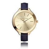 Michael Kors Runway Quartz Gold Dial Blue Leather Strap Watch For Women - MK2285 Authentic Buy Shop Now