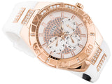 Guess Luna Diamonds White Dial White Rubber Strap Watch for Women - W0653L4 Authentic Buy Shop Now