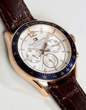 Tommy Hilfiger Luke Quartz White Dial Brown Leather Strap Watch for Men - 1791118 Authentic Buy Shop Now