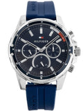 Tommy Hilfiger Mason Blue Dial Blue Rubber Strap Watch for Men - 1791791 Authentic Buy Shop Now