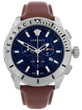 Versace Casual Chronograph Blue Dial Brown Leather Strap Watch for Men - VERG002-18 Authentic Buy Shop Now