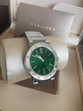 Bvlgari Bvlgari Bvlgari Lady Green Dial Silver Steel Strap Watch for Women - BVLGARI103693 Authentic Buy Shop Now