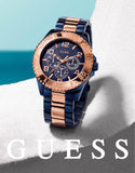 Guess BFF Multifunction Blue Dial Two Tone Steel Strap Watch for Women - W0231L6 Authentic Buy Shop Now