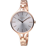 Calvin Klein Graphic Silver Dial Rose Gold Steel Strap Watch for Women - K7E23646 Authentic Buy Shop Now