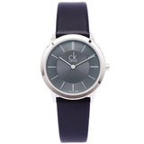 Calvin Klein Minimal Grey Dial Black Leather Strap Watch for Men - K3M221C4 Authentic Buy Shop Now