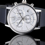Calvin Klein Post Minimal White Dial Black Leather Strap Watch for Men - K7627120 Authentic Buy Shop Now