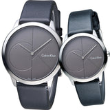 Calvin Klein Minimal Grey Dial Black Leather Strap Watch for Men - K3M221C3 Authentic Buy Shop Now