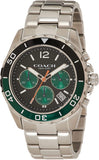 Coach Kent Green Dial Silver Steel Strap Watch for Men - 14602557 Authentic Buy Shop Now