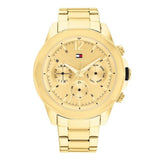 Tommy Hilfiger Lars Chronograph Gold Dial Gold Steel Strap Watch For Men - 1792060 Authentic Buy Shop Now