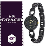 Coach Park Swarovski Crystals Black Dial Black Steel Strap Watch for Women - 14503564 Authentic Buy Shop Now