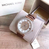 Michael Kors Caitlin Quartz Silver Dial Gray Leather Strap Watch For Women - MK2377 Authentic Buy Shop Now