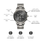 Daniel Wellington Iconic Link Chronograph Grey Dial Grey Steel Strap Watch for Men - DW00100643 Authentic Buy Shop Now