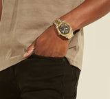 Guess Connoisseur Black Dial Two Tone Steel Strap Watch for Men - GW0265G5 Authentic Buy Shop Now