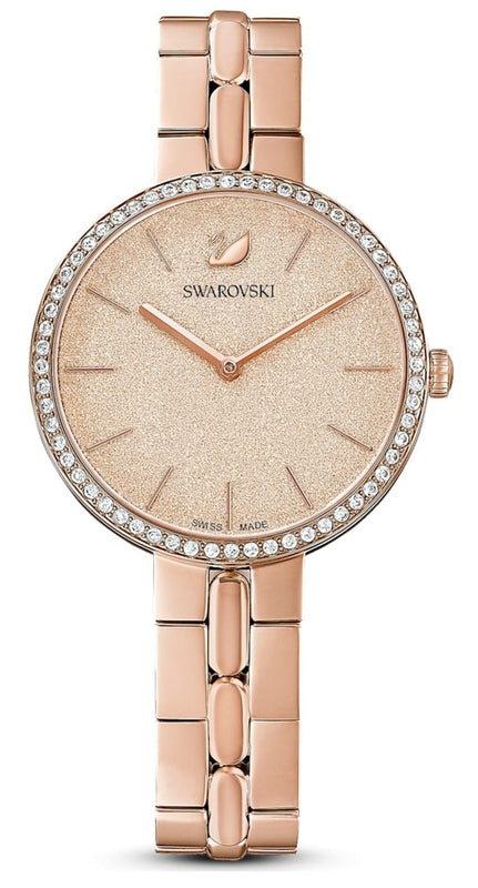 Swarovski Cosmopolitan Diamond Powder Gold Dial Rose Gold Steel Strap Watch for Women - 5517800 Authentic Buy Shop Now