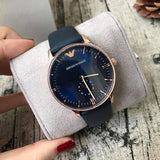 Emporio Armani Classic Quartz Blue Dial Blue Leather Strap Watch For Men - AR2071 Authentic Buy Shop Now