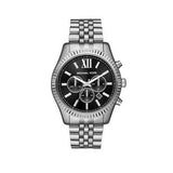 Michael Kors Runway Chronograph Black Dial Silver Steel Strap Watch For Women - MK5708 Authentic Buy Shop Now