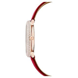 Swarovski Crystal Frost Red Dial Red Leather Strap Watch for Women - 5519226 Authentic Buy Shop Now