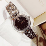 Versace Crystal Gleam Guilloche Black Dial Silver Steel Strap Watch for Women - VAN030016 Authentic Buy Shop Now