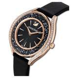 Swarovski Crystalline Aura Black Dial Black Leather Strap Watch for Women - 5558634 Authentic Buy Shop Now