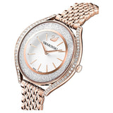 Swarovski Crystalline Aura Silver Dial Rose Gold Steel Strap Watch for Women - 5519459 Authentic Buy Shop Now