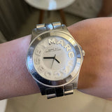 Marc Jacobs Rivera Silver Dial Silver Steel Strap Watch for Women - MBM3133 Authentic Buy Shop Now