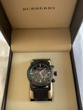 Burberry Sport Chronograph Black Dial Black Steel Strap Watch for Men - BU7703 Authentic Buy Shop Now
