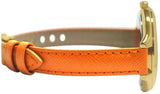 Michael Kors Runway Quartz Gold Dial Orange Leather Strap Watch For Women - MK2275 Authentic Buy Shop Now