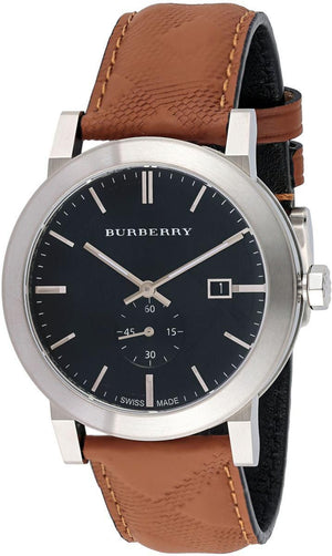 Burberry The City Black Dial Brown Leather Strap Watch for Men - BU9905 Authentic Buy Shop Now