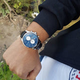 Hugo Boss Jet Blue Dial Black Leather Strap Watch for Men - 1513283 Authentic Buy Shop Now