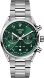 Tag Heuer Carrera Automatic Chronograph Limited Edition Green Dial Silver Steel Strap Watch for Men - CBN2014.EB0240 Authentic Buy Shop Now