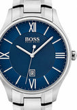 Hugo Boss Governer Blue Dial Silver Steel Strap Watch for Men - 1513487 Authentic Buy Shop Now