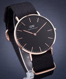 Daniel Wellington Classic Cornwall Black Dial Black NATO Strap Watch For Women - DW00100150 Authentic Buy Shop Now