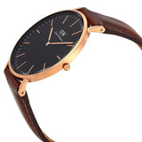 Daniel Wellington Bristol Black Dial Brown Leather Strap Watch For Men - DW00100125 Authentic Buy Shop Now