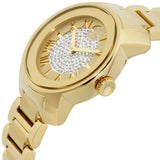 Movado Bold Pave Gold Dial Gold Steel Strap Watch For Women - 3600255 Authentic Buy Shop Now