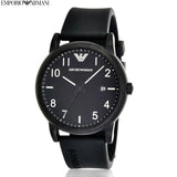 Emporio Armani Luigi Quartz Black Dial Black Silicon Strap Watch For Men - AR11071 Authentic Buy Shop Now