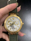 Versace Aion Chronograph White Dial Green Leather Strap Watch for Men - VBR020017 Authentic Buy Shop Now