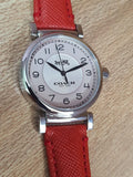 Coach Madison White Dial Red Leather Strap Watch for Women - 14502407 Authentic Buy Shop Now